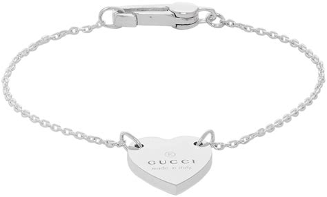 gucci silver bracelet watch|heart bracelet with Gucci trademark.